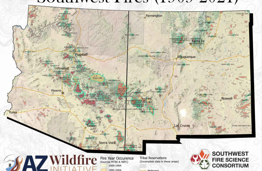 Map: Southwest Fires Image (1909-2021)